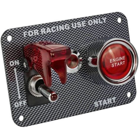 Auto-umschalter 12 V, 20 A, Klappunterbrecher Und 50 A, Allumage-unterbrecher, Panneau Panneau Aus Roter Kohlefaser-anzeige Mit Filtern, Vis