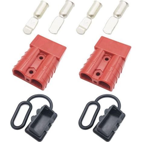 Batterieanschluss, 50a 600v Batterie-schnellanschluss-anschlussbuchse, Für Auto, Wohnmobil, Wohnwagen, Motorrad, Boot (rot)