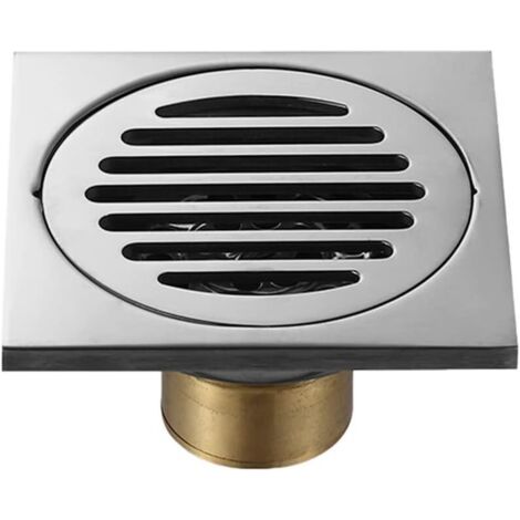 Siphon Für Die Dusche, Rostfreier Edelstahl 304 Mit Beweglichem Schutzgitter Für Den Duschabfluss, Abfluss Für Die Dusche 10 X 10 Cm
