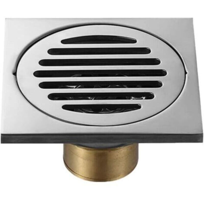 Pr-siphon Für Die Dusche, Rostfreier Edelstahl 304 Mit Beweglichem Schutzgitter Für Den Duschabfluss, Abfluss Für Die Dusche – 10 X 10 Cm