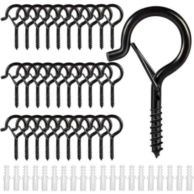 Edelstahl-schraubhaken 5,2 Cm – Belastbarkeit Bis 40 Kg – Set Mit 30 Haken Mit Expansionsrohren – Für Den Innen- Und Außenbereich – 30 Stück