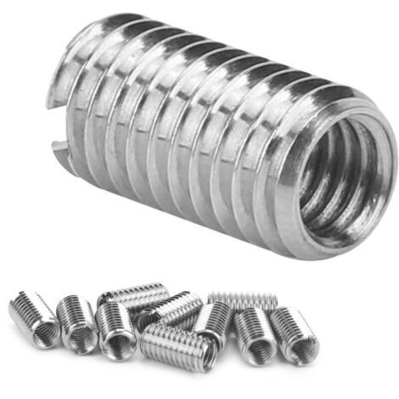 Satz Mit 10 Gewindeeinsätzen M6x1,0 Und M8x1,25 – Edelstahl 303 – Länge 15 Mm Zur Reparatur Beschädigter Gewinde – 10 Stück