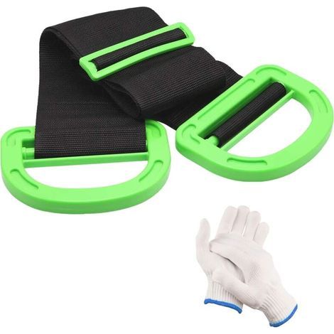 1 Stück Hebegurt Mit Griff, Verstellbares Bewegungsband Für Möbelboxen, Stützgurt Für Schwere Gegenstände Bis 150 Kg, Transportgurte Mit 1 Handschuhen –