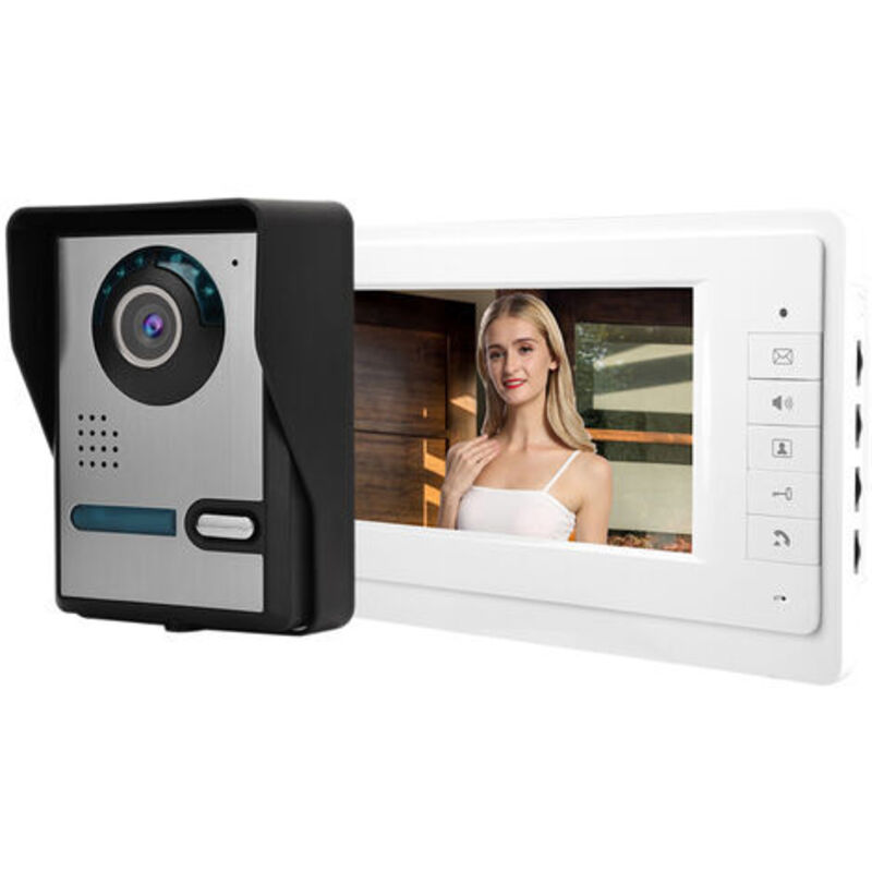 Visiophone 7 Pouces Mit Taktilem Monitor – Nachtsicht-infrarot-nachtlicht – Einfache Wandinstallation – Kompatible Elektronische Serrures