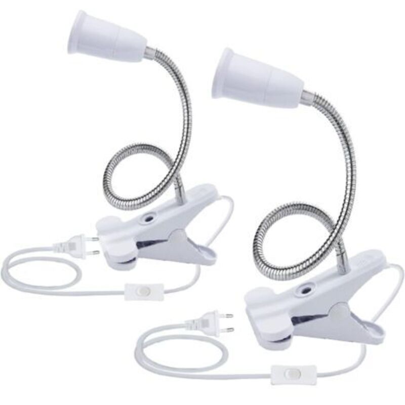 Pr. 2pcs Lampensockel Für Tischlampe Mit Led E27, Doppelte Ampulle Mit Pince, Lampensockel Für Lampe Mit Col De Cygne, Lampenclip Für Tischlampe Mit 360°-unterbrechungslampe, Preis Für Vorlesung, Make