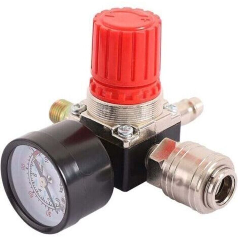 Druckregler Für Den Luftkompressor 1/4" Pneumatikventil, Druckregelventil Mit Raccord 180 Psi 12 Bar (ventil Für Den Vierten Gang)