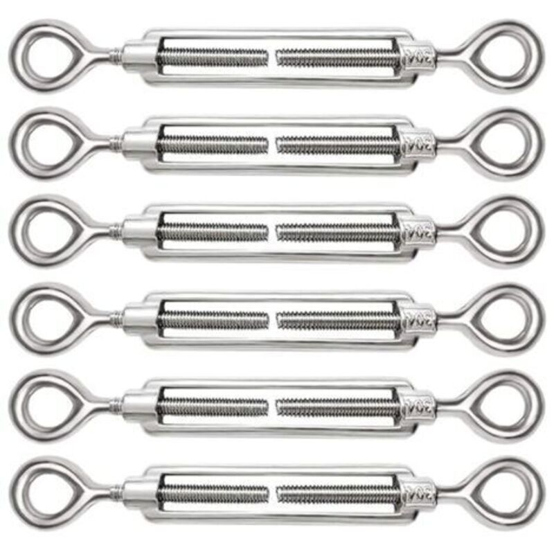 6 Stück M5 Kabelspanner, 304 Edelstahl, Kabelspanner, Verstellbares Spannschloss, Öse Und Öse Für Drahtspanner, Kabel, Stahlseil, Hakenspanner, Zubehör