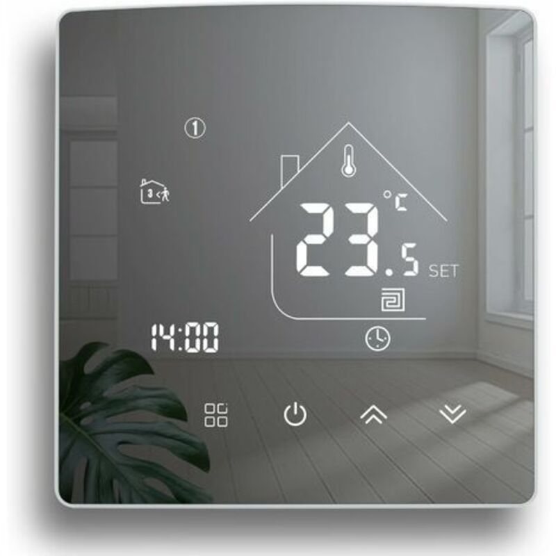 Thermostat Miroir Thermostat De Chauffage Thermostat D'Ambiance Programmierbarer Thermostat Mural Numerique Pour Chauffage Par Le Sol Électrique 16a