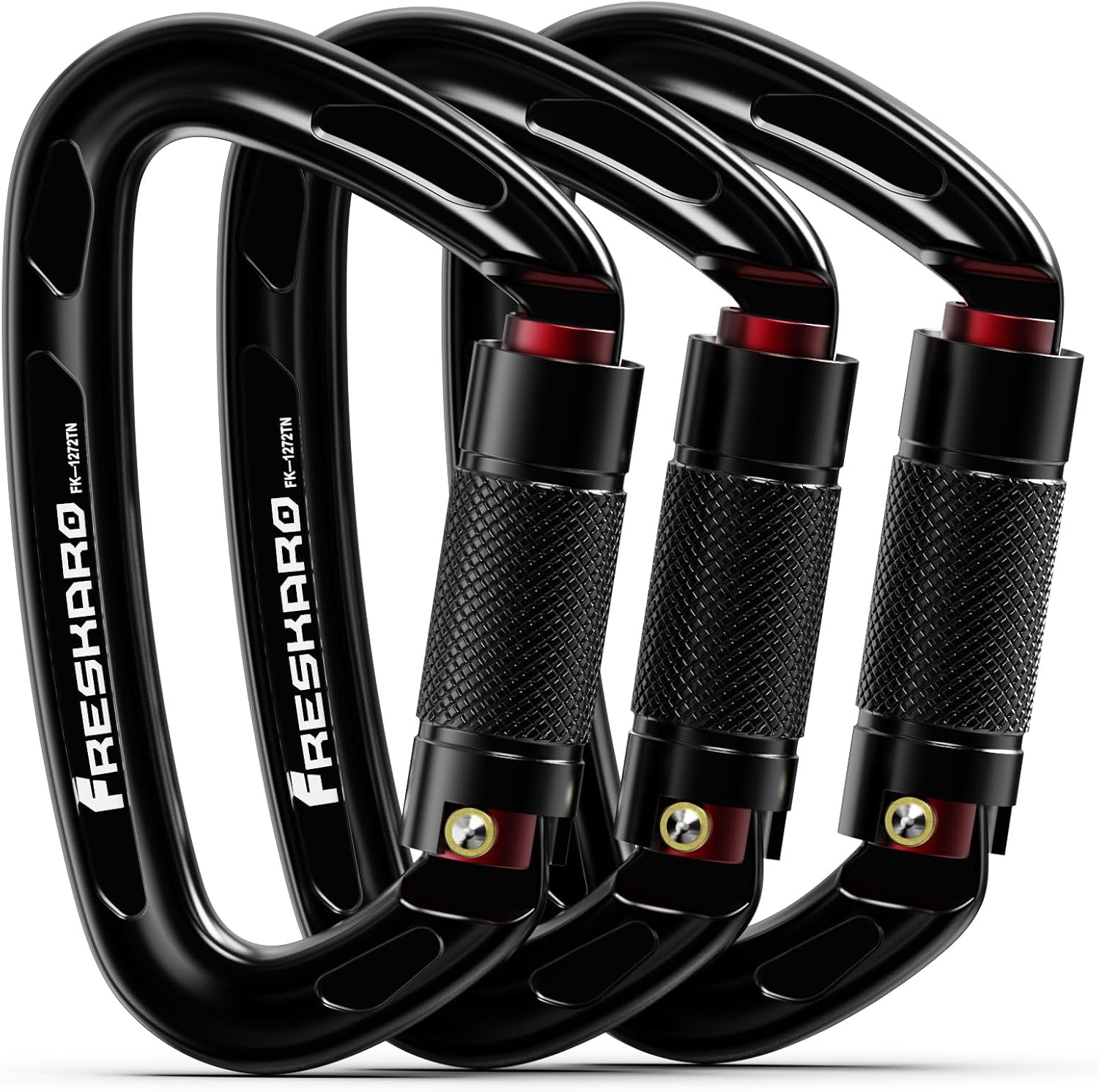 Kletterkarabiner, Automatisch Verriegelnde Karabiner, 25 Kn-2550 Kg, Ce-zertifiziert, Stark, Für Bergsteigen, Hundeleine, Boxsack, Feuerwehrmann, Hängematte, Schlüsselanhänger, Groß 10 Cm, Schwarz Und