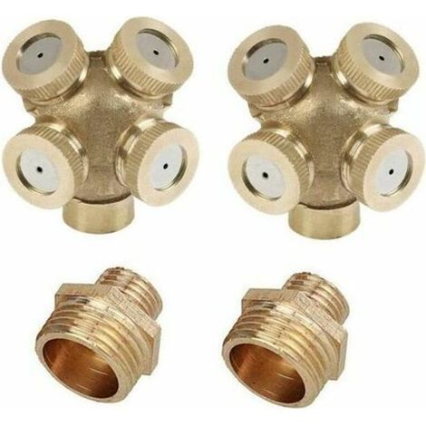 2 Stück Messing-sprühdüse Mit Loch, Nebeldüse, Gartensprinkler, Wasserschlauchanschluss Für Gartenarbeit, Landwirtschaft