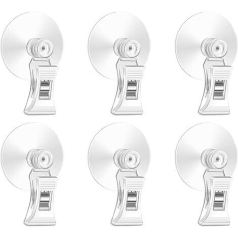 6 Stück Transparenter Saugnapf-clip, Transparenter Saugnapf-haken-clip, Saugnäpfe Mit Klemme, Saugnapf-haken Mit Clip, Saugnapf-hakenhalter, Für Glas, Fenster, Aquarium