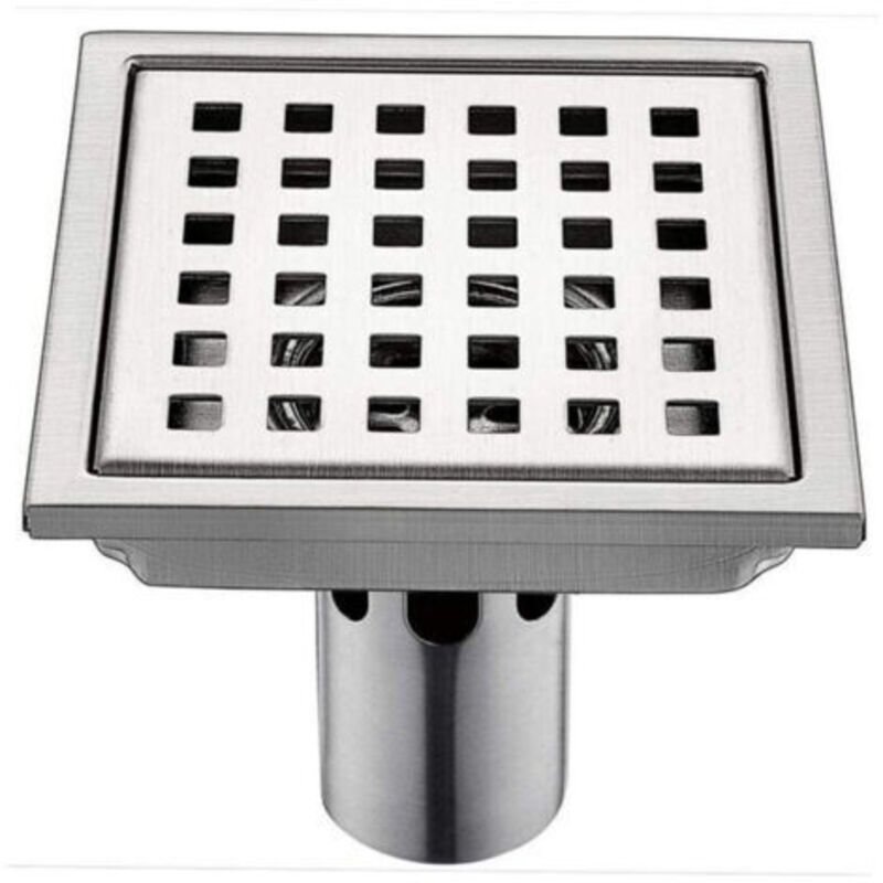 Siphon De Sol Douche 15 15cm Carré 304 En Acier Inoxydable Sèche-acier Grille De Douche Vidange De Sol Anti-odeur Ouylaf