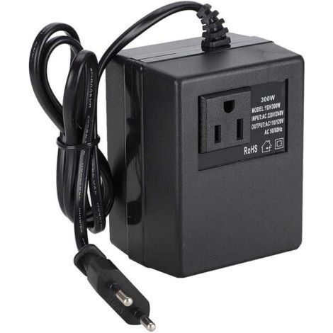 – Spannungswandler 300 W Ac 220 V Auf 110 V – Netzteil Für Geräte 50 Hz/60 Hz – Schwarzer Kunststoff – 95 X 75 X 62 Mm