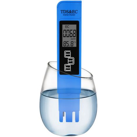 Online-wasserqualitätstester Ph-messgerät Hochpräziser Drei-in-eins-ec-tds-analyseteststift Wasserqualitätsteststift, Blau