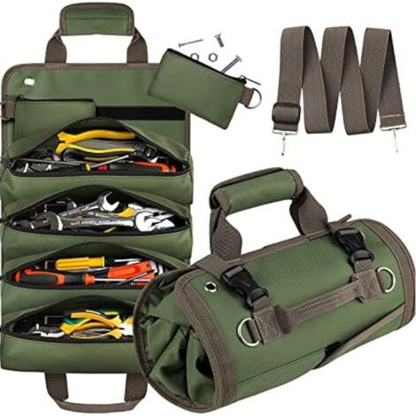 Einziehbare Werkzeugtasche, Motorrad-werkzeugtasche Mit 6 Zipp-taschen Für Die Küche, Den Haushalt, Die Elektrik Und Das Auto