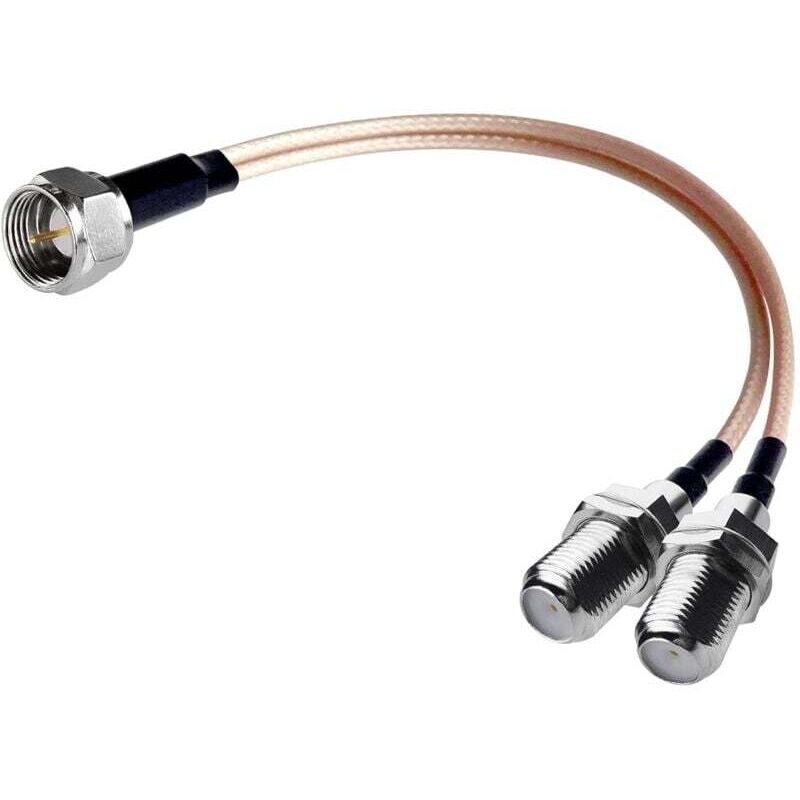 Koaxialkabel-receiver Vom Typ F Männlich Zu Doppelt Weiblich, Koaxialkabel Rg316 Mit 3 Kanälen 19 Cm Für Den Anschluss Von Kabel, Tv, Satellitenempfänger