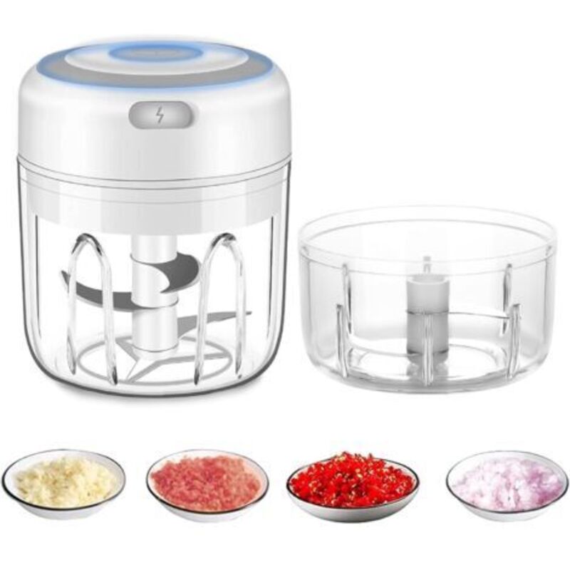 Pr Hachoir Électrique Sans Fil, Mini-culinaire-roboter, 250 Ml, Einfach Zu Reinigen Und Zu Ersetzen, Langlebiger Elektrischer Mixer Für Hülsenfrüchte Und Früchte