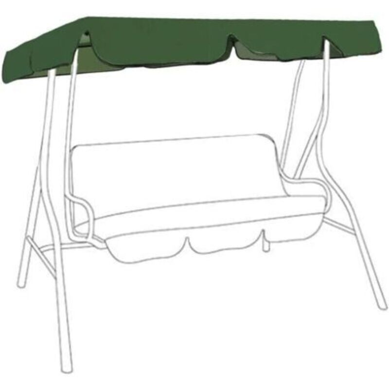Pr Toit De Rechange Pour Balancelle De Jardin Imperméable En 210d Toit De Balançoire Canopée Pour Balancelle Replacement Pare-soleil À Bascule Jardin Anti-uv (vert, 195x125x15cm) - Drei Plätze