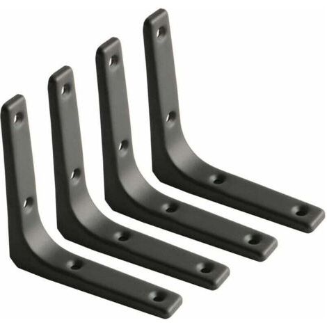 Wandregalhalterung, Xu, Mattschwarze Metallhalterung, Metallregalhalterung Für Küchendekoration, Robuste Halterung, 100 Mm 100 Mm, 4 Stück