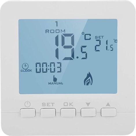 Lcd-chauffage-thermostat, Intelligenter Umgebungstemperaturregler, Programmierbar Für Maison Chaudière À Murale Au Sol-