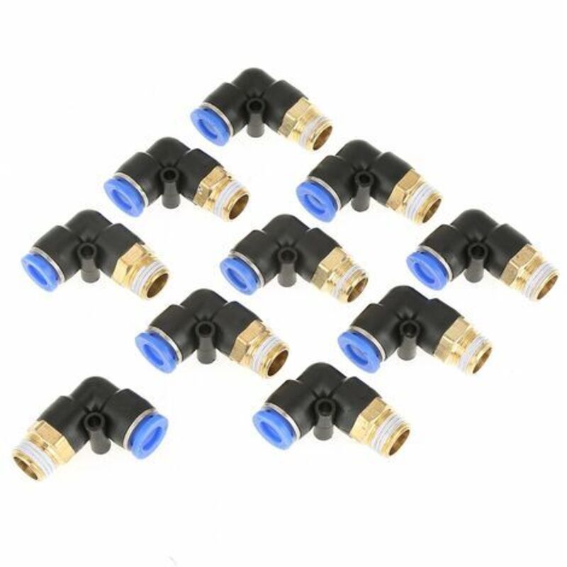 Packung Mit 10 8-mm-pneumatik-schnellanschlüssen – Messing-schlauchanschlüsse – Hochdruck Bis 1,32 Mpa – Einfache 360°-installation – 10 Stück