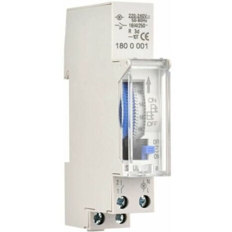 Mechanischer 24-stunden-timer, 15-minuten-mindesttimer. Schienenmontage. Eingebauter Akku, Sul180a Ac220–240 V