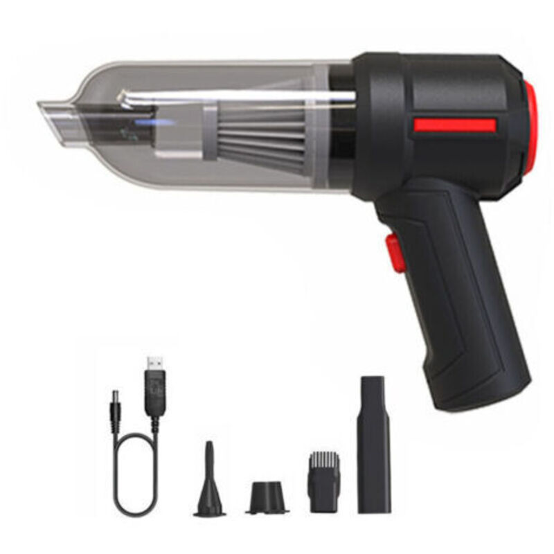 3 En 1 Souffleur D'Air Sans Fil Portable Air Duster Mini 9000pa Sans Fil Voiture Pc Clavier Aspirateur Portable Noir,de