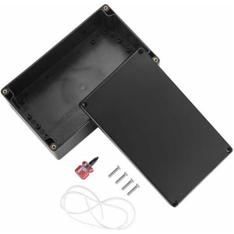 Ip65 Wasserdichter Elektrischer Anschlusskasten Für Den Außenbereich, Anschlusskasten Aus Schwarzem Kunststoff, 200 X 120 X 75 Mm