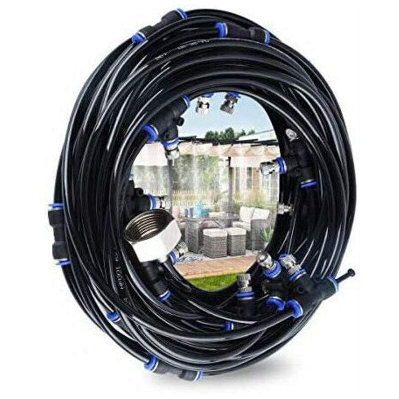 Externer Brummschutz, Brumisierungssystem, 10m Terrassenbrumisator Mit 9 Brummbügeln + 1 Wechselbussen + 1 Adapter (auf Laiton, 3/4"), Brummbügel Für Terrassengarten-trampoline