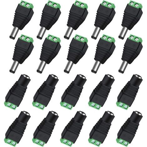 10 Stück Bnc/dc-stecker Und Buchse, Stromanschluss, 2,1 X 5,5 Mm, Für Cctv-kamera/led-streifen