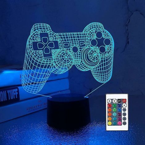 3d-gamepad-lampe, Spielkonsolen-nachtlicht, 3d-illusionslampe Für Kinder, 16 Farben Wechseln Mit Fernbedienung, Gaming-zimmer-gamer-geschenk, Kinderzimmer-dekoration