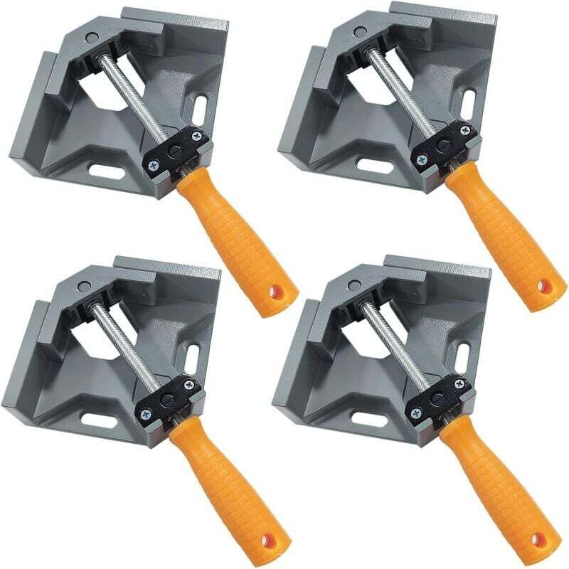 2 Stück Serre Joint Angle 90 °, Etau D'Angle Alliage D'Aluminium, Pince De Soudage D'Angle Avec Mâchoire Pivotante Réglable, Pour Outils Menuisier, Soudage De Charpentier Gris
