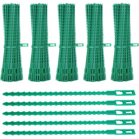 Lot Von 500 Pflanzenbefestigungen, 17 Cm. Gartenbefestigungen, Verstellbare Befestigungspfosten Aus Kunststoff Für Den Flexiblen Garten, Kabelbefestigungen Für Den Garten, Um Die Pflanzen Aufzubewahre