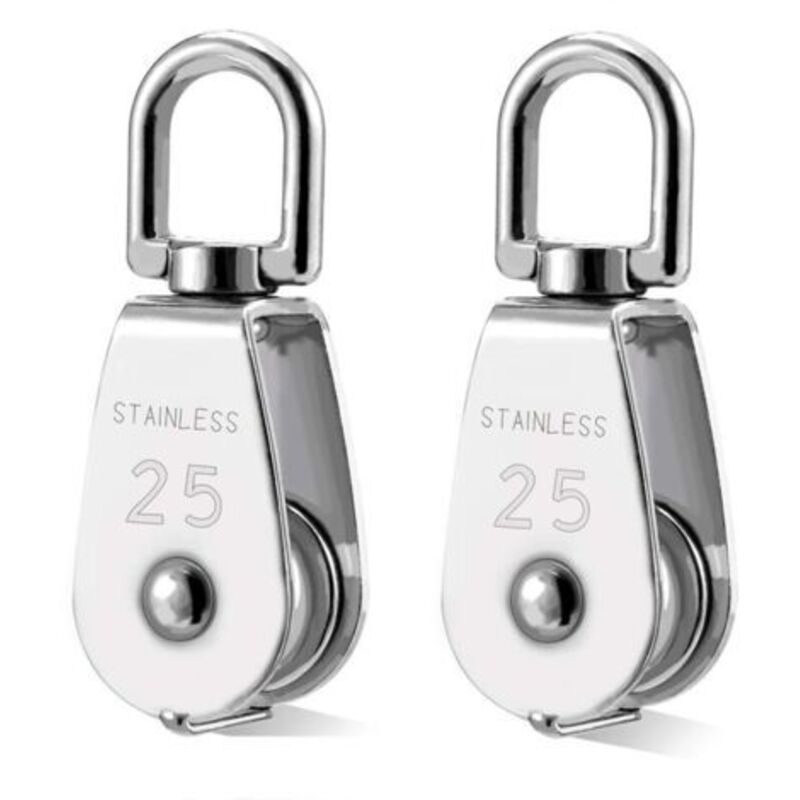 2 Stück Poulie En Acier Inox 304 M25 Poulie De Levage Rouleau De Chargement