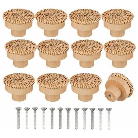 Lot Von 12 Möbelknöpfen Aus Naturrot – 40 Mm X 30 Mm – Handwerkliche Fertigung – Inklusive Für Eine Einfache Installation