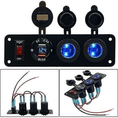 12-v-allume-zigarette Mit Schnellem Usb-ladegerät Qc 3.0 – Spannungsschutz Und Numerisches Voltmeter – Kompatible Autos, Motorräder, Campingwagen