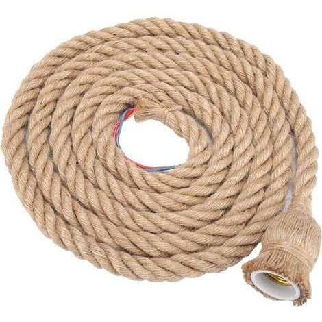 Vintage Hanfseil Kronleuchter Deckenpendelleuchte E27 Sockel 2m 85-265v 1 Glühbirne