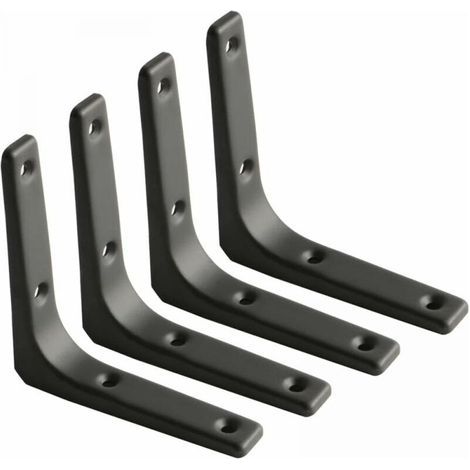 Wandregalhalterung, Mattschwarze Metallhalterung, Dekorative Halterung Für Küchenregal, Robuste Halterung, 100 Mm, 4 Stück