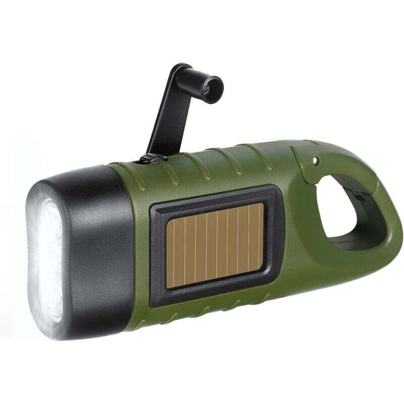 Handliche Solar-taschenlampe, Kompakte Led-akku-taschenlampe, Tragbare Überlebens-taschenlampe, Dynamo-taschenlampe Mit Schnellem Verschluss Für Den Außenbereich,