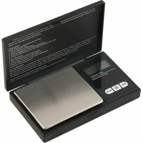 Tragbare Waage, 1000 G 0,1 G Präzisions-digitalwaage, Mini-digital-taschenwaage, Tara-funktion, Lcd-display