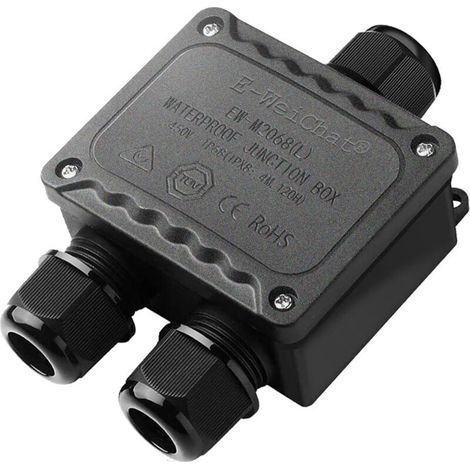 – Wasserdichter Ip68-3-wege-anschlusskasten – Für Ø4-ø14-mm-kabel – Stoßfest – Einfache Installation Für Den Außenbereich