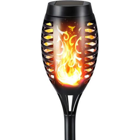 Wasserdichte Solar-taschenlampe Für Den Außenbereich, Flackernde Flamme, Ideal Für Dekoration, Garten, Terrasse, Weg Oder Rasen.