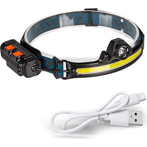 Led-frontlampe, Wiederaufladbar, Taschenlampe, Front-zoom-taschenlampe Mit Sensible-capteur-modus, Halo-licht Mit Ipx65 Für Den Nachtsport, Camping, Radfahren Und Den Weg Zu Fuß