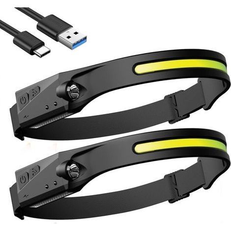 Led-frontlampe, Wiederaufladbar, 600 Lumen, Reichweite 100 Meter, Beleuchtungswinkel 230°, 5 Modi, Ipx4-schutz Für Camping Und Camping
