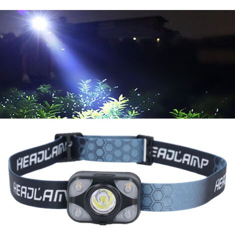 Usb Wiederaufladbare Stirnlampe, Wasserdicht, Variable Geschwindigkeit Und 90° Verstellbarer Winkel, 500 Mah, Tragbare Stirnlampe Für Laufen Und Angeln Im Freien, Dubuns