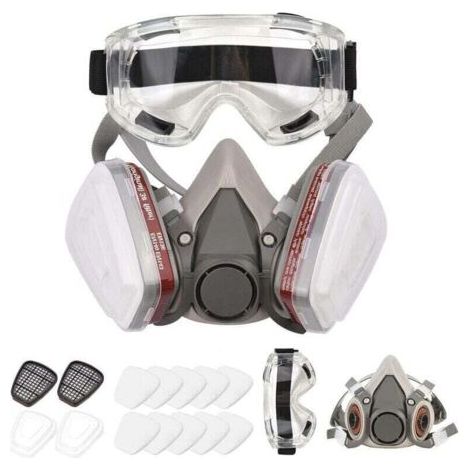 Wiederverwendbare Atemschutzmaske, Halbgesichtsmaske, 6200, Gasmaske, Atemschutzmasken Mit Schutzbrille, Zum Lackieren, Organisches Dampfschweißen, Polieren, Holzbearbeitung Und Metallbearbeitung