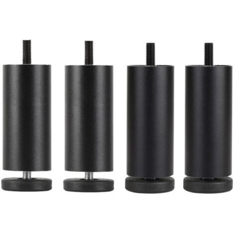 Möbelfüße Aus Eloxiertem Aluminium – Höhe 25 Cm – Runde Basis Aus Abs – Stabile Lage Für Häppchen Und Tische – Schwarz-25 Cm