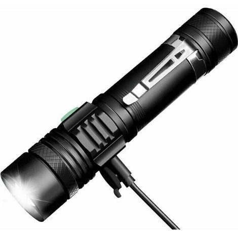 Led-taschenlampe, Wiederaufladbare Usb-taschenlampen, Extrem Helle Led-taschenlampe, Wasserdichte Taschenlampe Mit 4 Modi (batterie Nicht Im Lieferumfang Enthalten) –