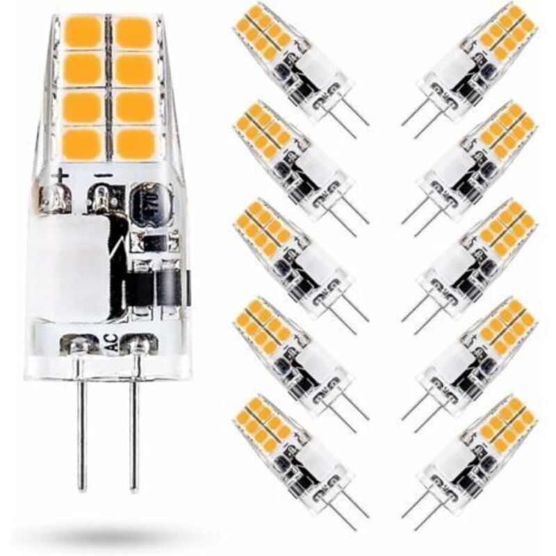 G4-led-lampe 12 V, 3000 K Warmweiß, 3 W Entspricht 35 W G4-halogenlampe, 300 Lumen, Nicht Dimmbar, 10 Stück