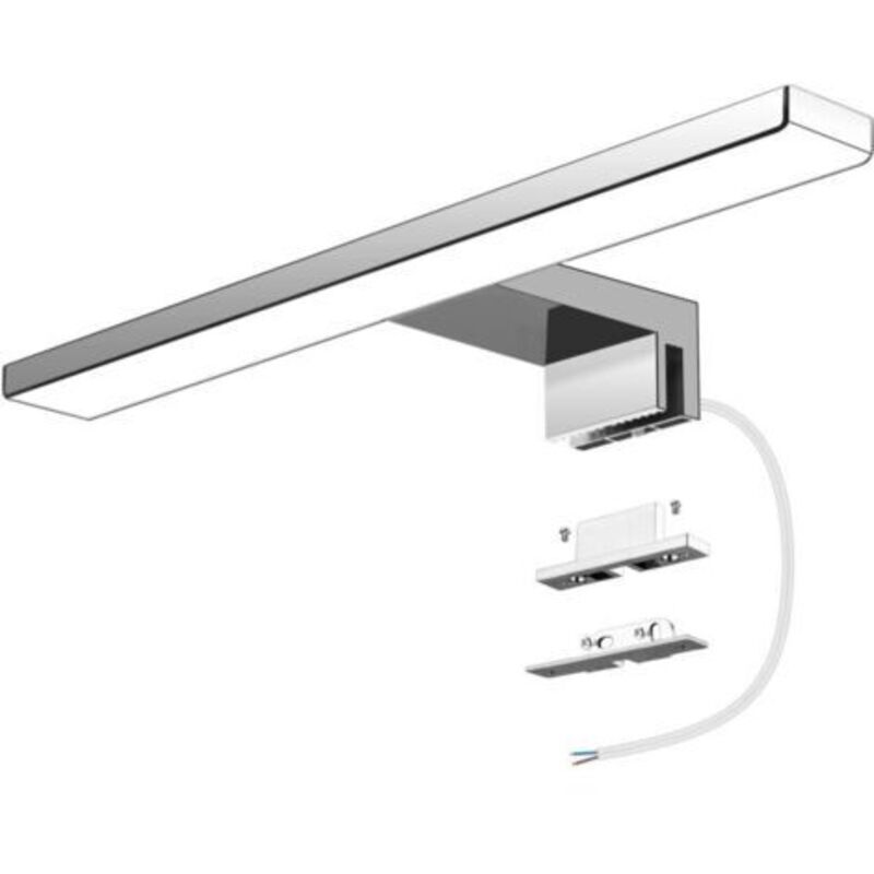 Led-leuchte Für Den Badezimmerspiegel, 6 W, 600 Lumen, 30 Cm, Weißes Weißlicht (6000 K), Schutzart Ip44, Glänzende, Glänzende Möbel.